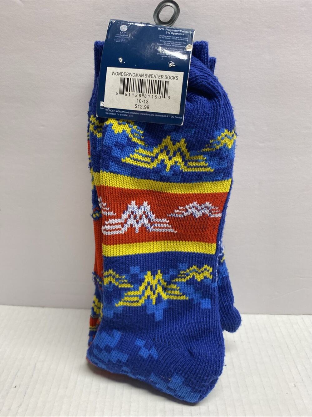 Wonder Woman Long Socks Size 10-13 DC Comics Brand New. One Pair Sweater Socks